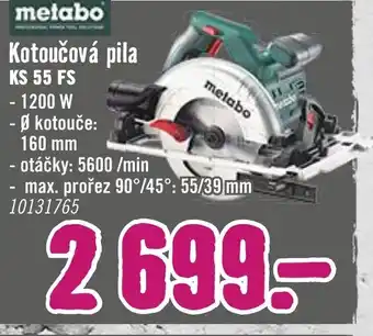 Hornbach metabo Kotoučová pila KS 55 FS nabídka