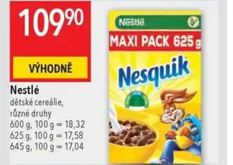 Globus Nestlé dětské cereálie nabídka