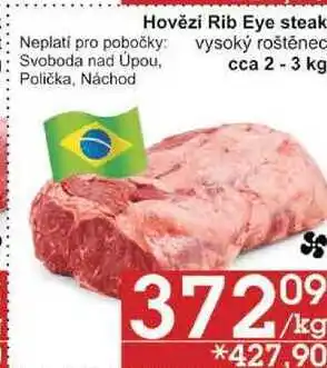 Jip Hovězi rib eye steak vysoký roštěnec, 1 kg nabídka