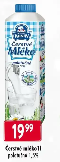 Qanto Čerstvé mléko 1l polotučné 1,5% nabídka