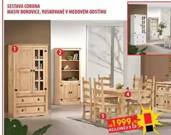 SESTAVA CORONA MASIV BOROVICE, VOSKOVANÉ V MEDOVÉM ODSTÍNU