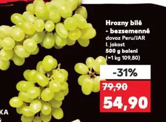 Kaufland Hrozny bílé - bezsemenné nabídka
