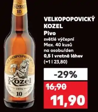 Kaufland VELKOPOPOVICKÝ KOZEL Pivo nabídka