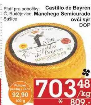 Jip Castillo de bayren manchego semicurado ovčí sýr dop, 100 g nabídka
