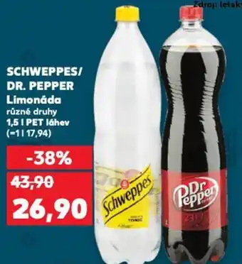 Kaufland SCHWEPPES/ DR. PEPPER Limonáda nabídka