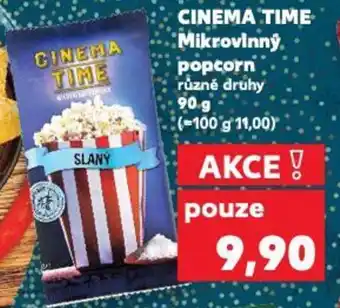 Kaufland CINEMA TIME Mikrovlnný popcorn nabídka
