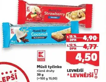 Kaufland Müsli tyčinka nabídka