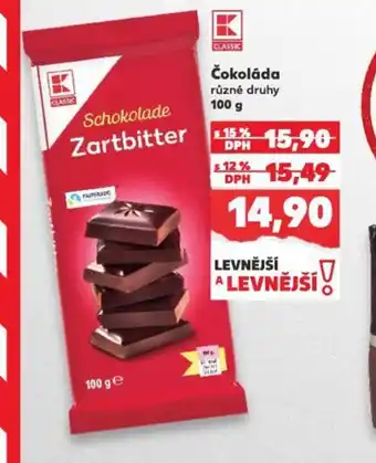 Kaufland Čokoláda různé druhy 100 g nabídka