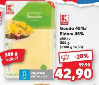 Kaufland Gouda 48%/ Eidam 45% nabídka