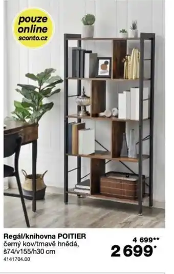 Sconto Regál/knihovna POITIER nabídka