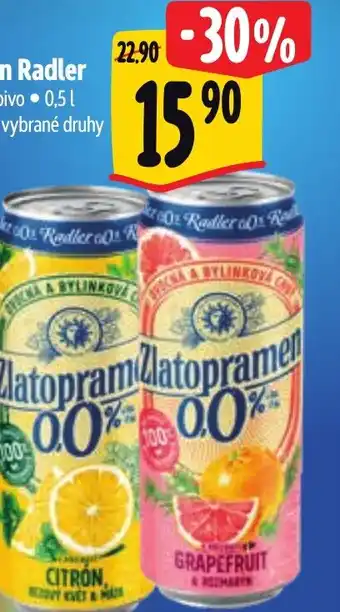 Albert Zlatopramen Radler nabídka