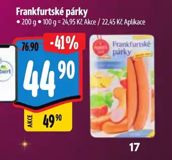Albert Frankfurtské párky nabídka