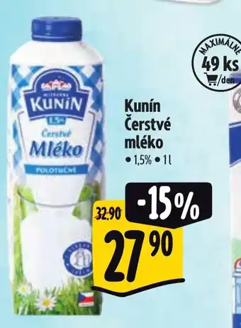 Albert Kunín Čerstvé mléko nabídka