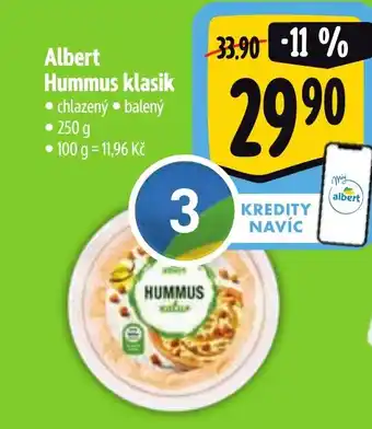 Albert Albert Hummus klasik nabídka