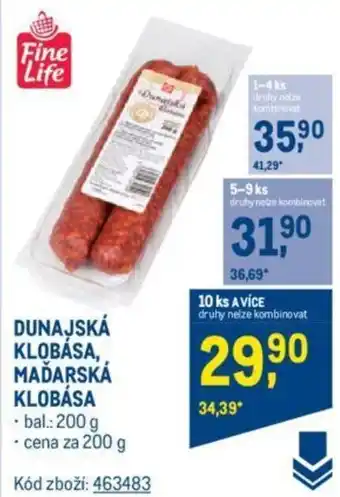 Makro DUNAJSKÁ KLOBÁSA, MAĎARSKÁ KLOBÁSA nabídka