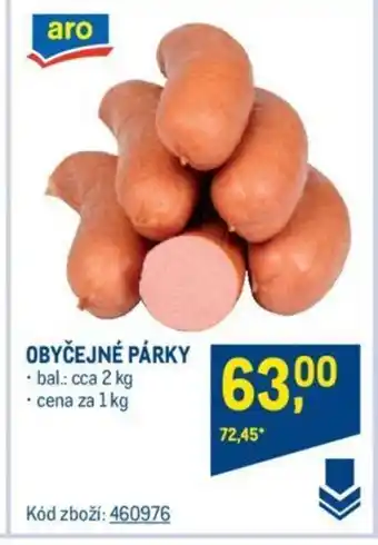 Makro OBYČEJNÉ PÁRKY nabídka
