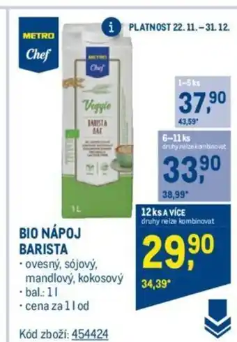 Makro BIO NÁPOJ BARISTA nabídka