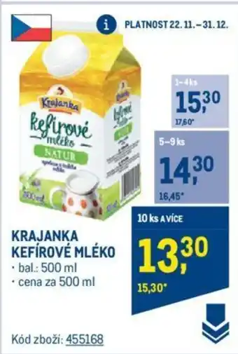 Makro KRAJANKA KEFÍROVÉ MLÉKO nabídka