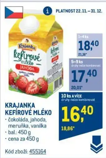 Makro KRAJANKA KEFÍROVÉ MLÉKO nabídka
