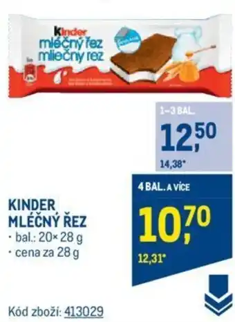 Makro KINDER MLÉČNÝ ŘEZ nabídka