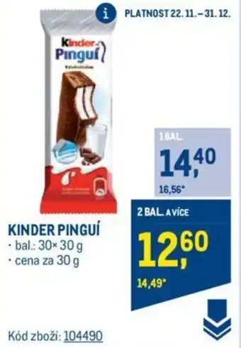 Makro KINDER PINGUÍ nabídka