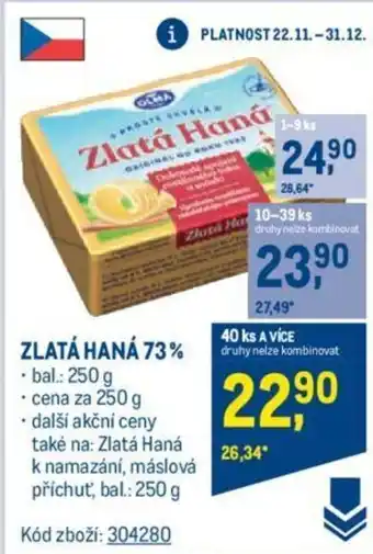 Makro ZLATÁ HANÁ 73% nabídka