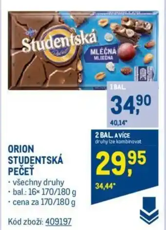 Makro ORION STUDENTSKÁ PEČEŤ nabídka