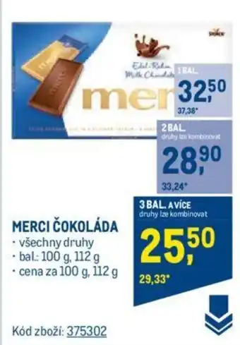 Makro MERCI ČOKOLÁDA nabídka