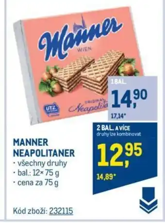 Makro MANNER NEAPOLITANER nabídka