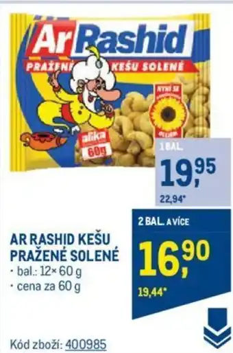 Makro AR RASHID KEŠU PRAŽENÉ SOLENÉ nabídka