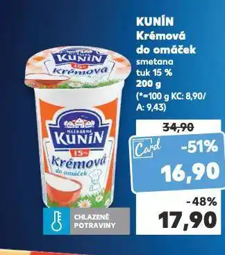 Kaufland Kunín krémová do omáček nabídka