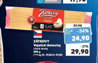 Kaufland Zátkovy vaječné těstoviny nabídka