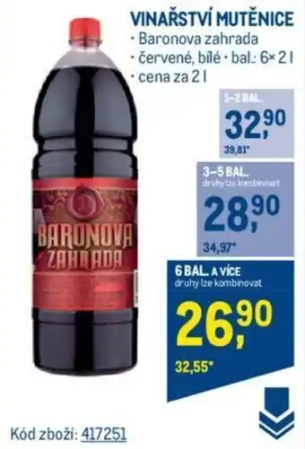 Makro VINAŘSTVÍ MUTĚNICE nabídka