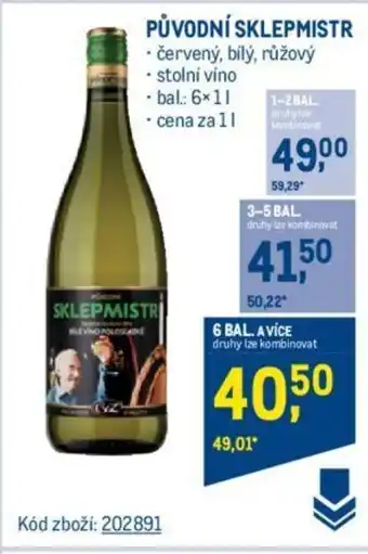 Makro PŮVODNÍ SKLEPMISTR nabídka
