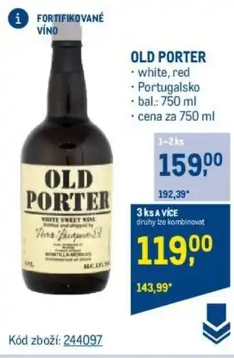 Makro OLD PORTER nabídka