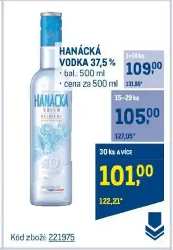 Makro HANÁCKÁ VODKA 37,5% nabídka