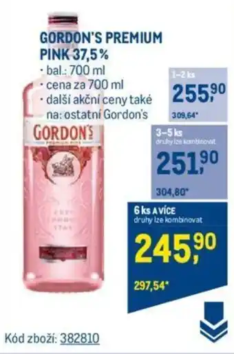 Makro GORDON'S PREMIUM PINK 37,5% nabídka