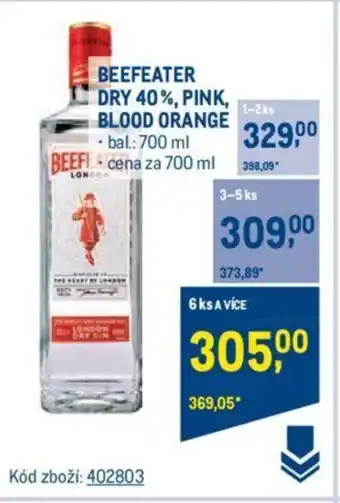 Makro BEEFEATER DRY 40%, PINK, BLOOD ORANGE nabídka