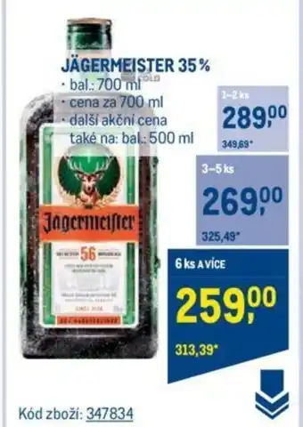 Makro JÄGERMEISTER 35% nabídka