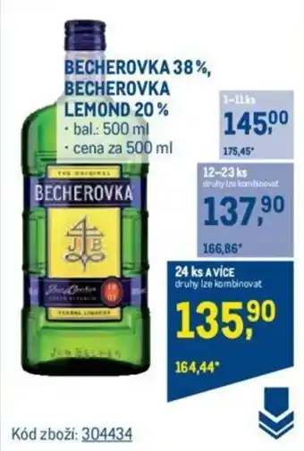 Makro BECHEROVKA 38%, BECHEROVKA LEMOND 20% nabídka