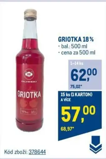 Makro GRIOTKA 18% nabídka
