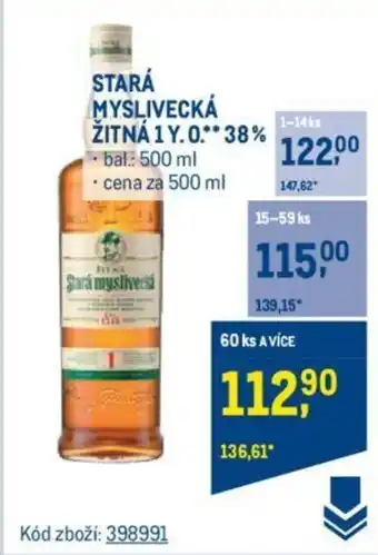 Makro STARÁ MYSLIVECKÁ ŽITNÁ 1Y. 0.** 38% nabídka