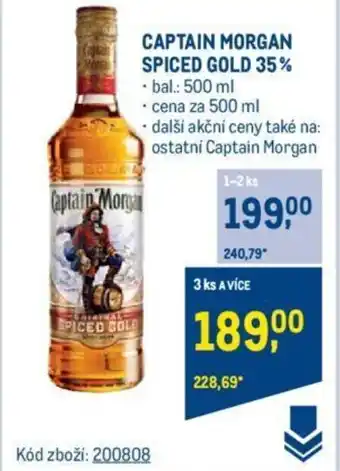 Makro CAPTAIN MORGAN SPICED GOLD 35% nabídka