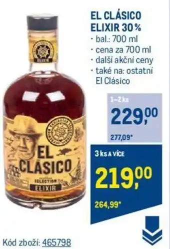 Makro EL CLÁSICO ELIXIR 30% nabídka