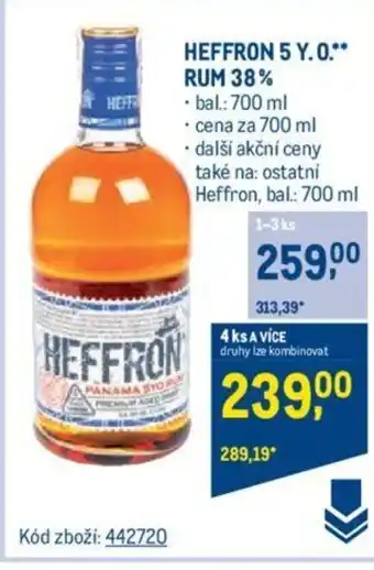 Makro HEFFRON 5 Y. 0.** RUM 38% nabídka