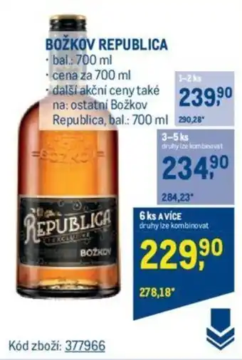 Makro BOŽKOV REPUBLICA nabídka