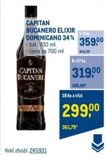 Makro CAPITAN BUCANERO ELIXIR DOMINICANO 34% nabídka
