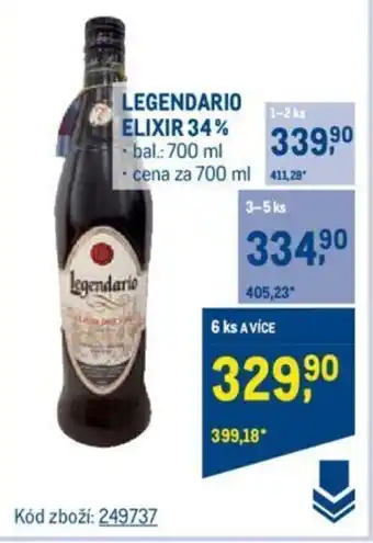 Makro LEGENDARIO ELIXIR 34% nabídka
