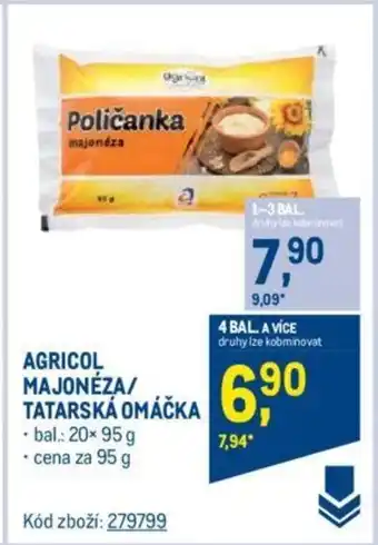 Makro AGRICOL MAJONÉZA/ TATARSKÁ OMÁČKA nabídka