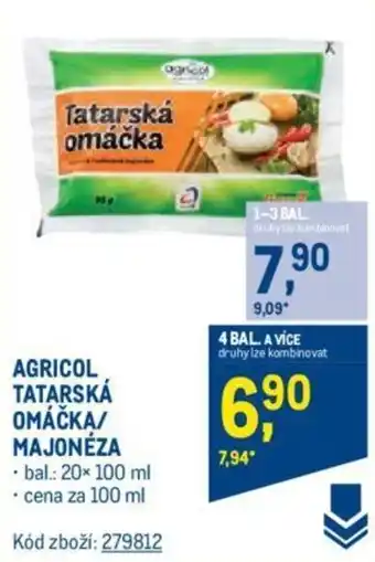 Makro AGRICOL TATARSKÁ OMÁČKA/ MAJONÉZA nabídka